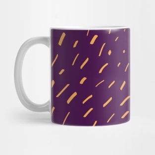 Yellow dashes on purple trendy pattern. Mug